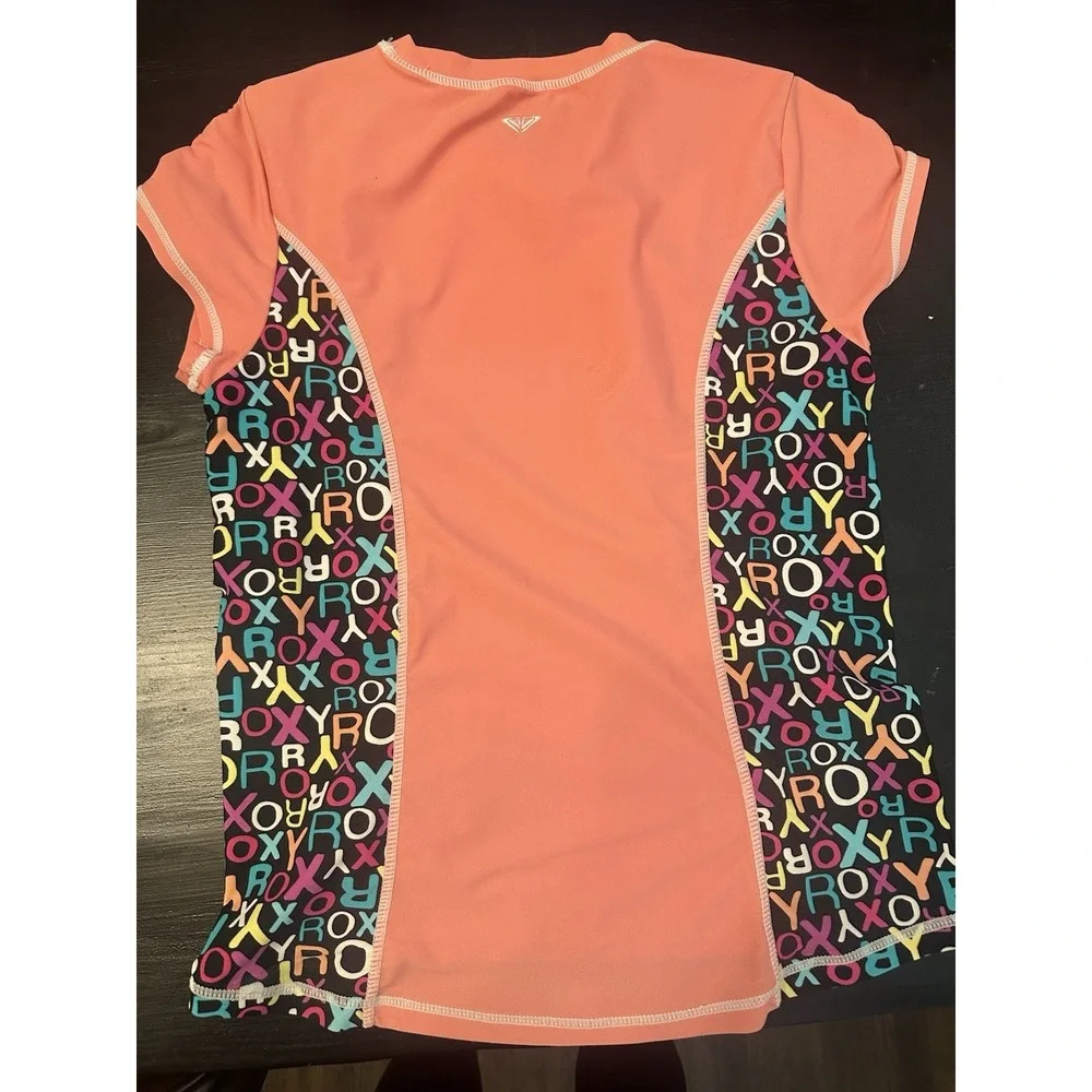 Vtg Y2K Roxy Logo Pink Rashguard Size Small - Picture 4 of 4